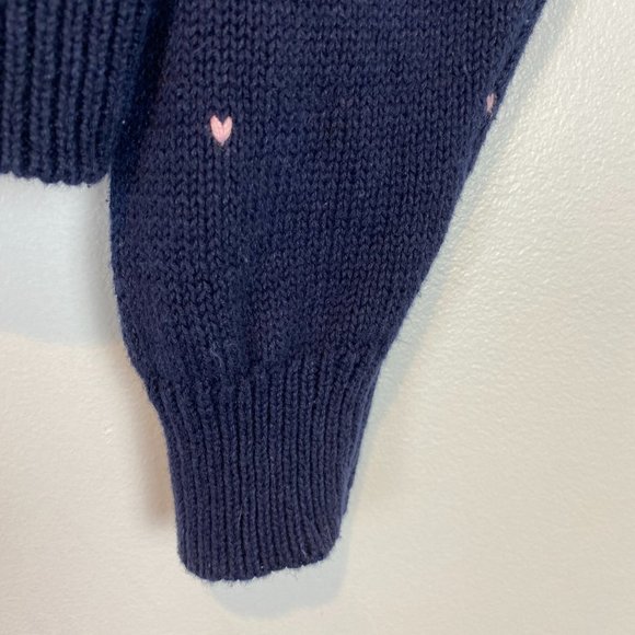 Vintage Margules Knit Sweater Cardigan Floral Embroidered Navy Button Down Small - Picture 7 of 10